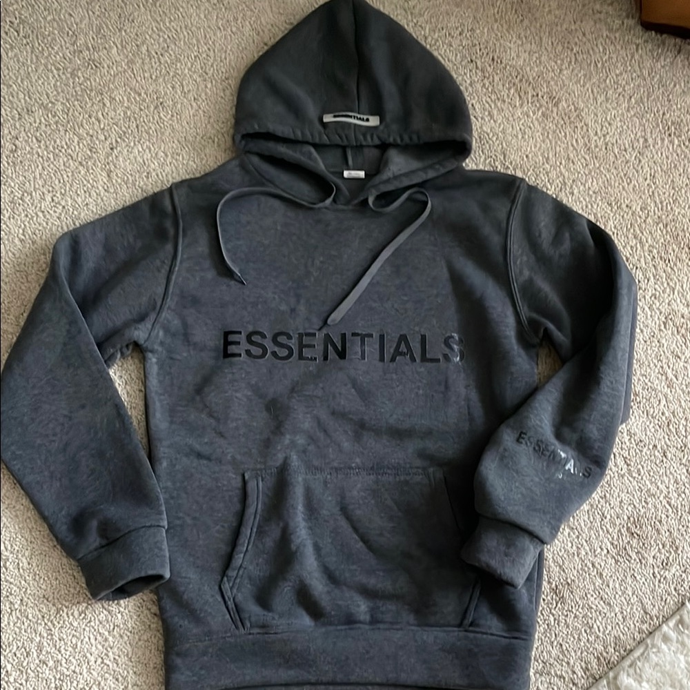 Essentials fear of God  Gray Sweatshirt Hoodie Minimalist Design